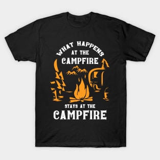 What Happens At The Campfire Grandpa Renter Gift T-Shirt